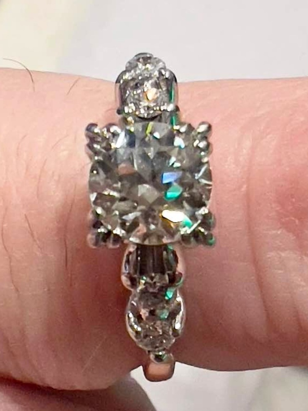 Vintage 14k European Cut Diamond Ring